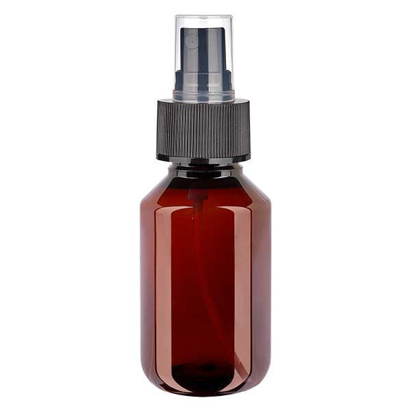PET láhev 100ml s rozprašovačem černá PET láhev 100ml s rozprašovačem černá