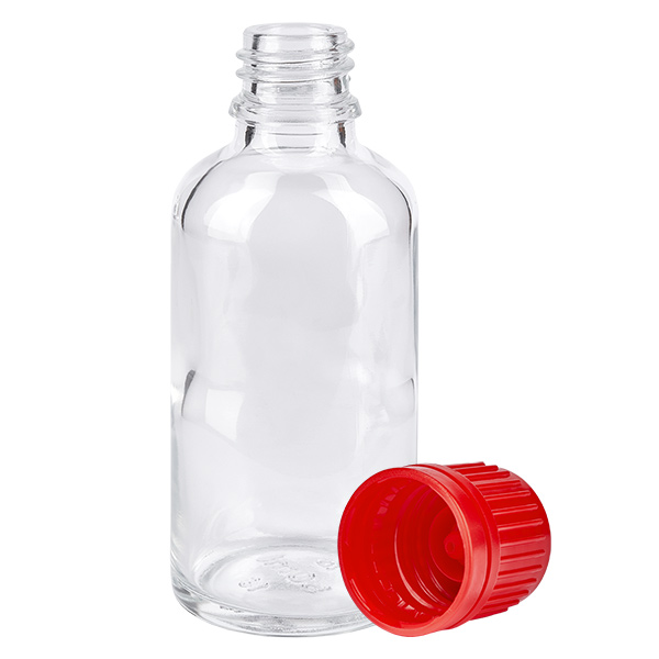 50ml láhev 11mm šroubovací uzávěr červený uzávěr ClearLine UT18/50 50ml láhev 11mm šroubovací uzávěr červený uzávěr ClearLine UT18/50