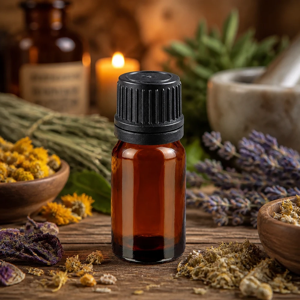 5ml lahvička s kapátkem 1mm černá s uzávěrem s ochranou proti manipulaci BrownLine UT18/5 Handliche 5ml Braunglasflasche mit auslaufsicherem Tropfverschluss für mobile Anwendung