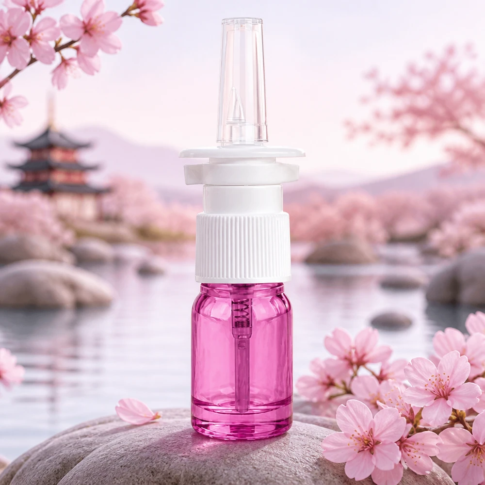 Praktische Mini-Sprayflasche 5ml lila mit robustem Kunststoffgehäuse für unterwegs und Reisen