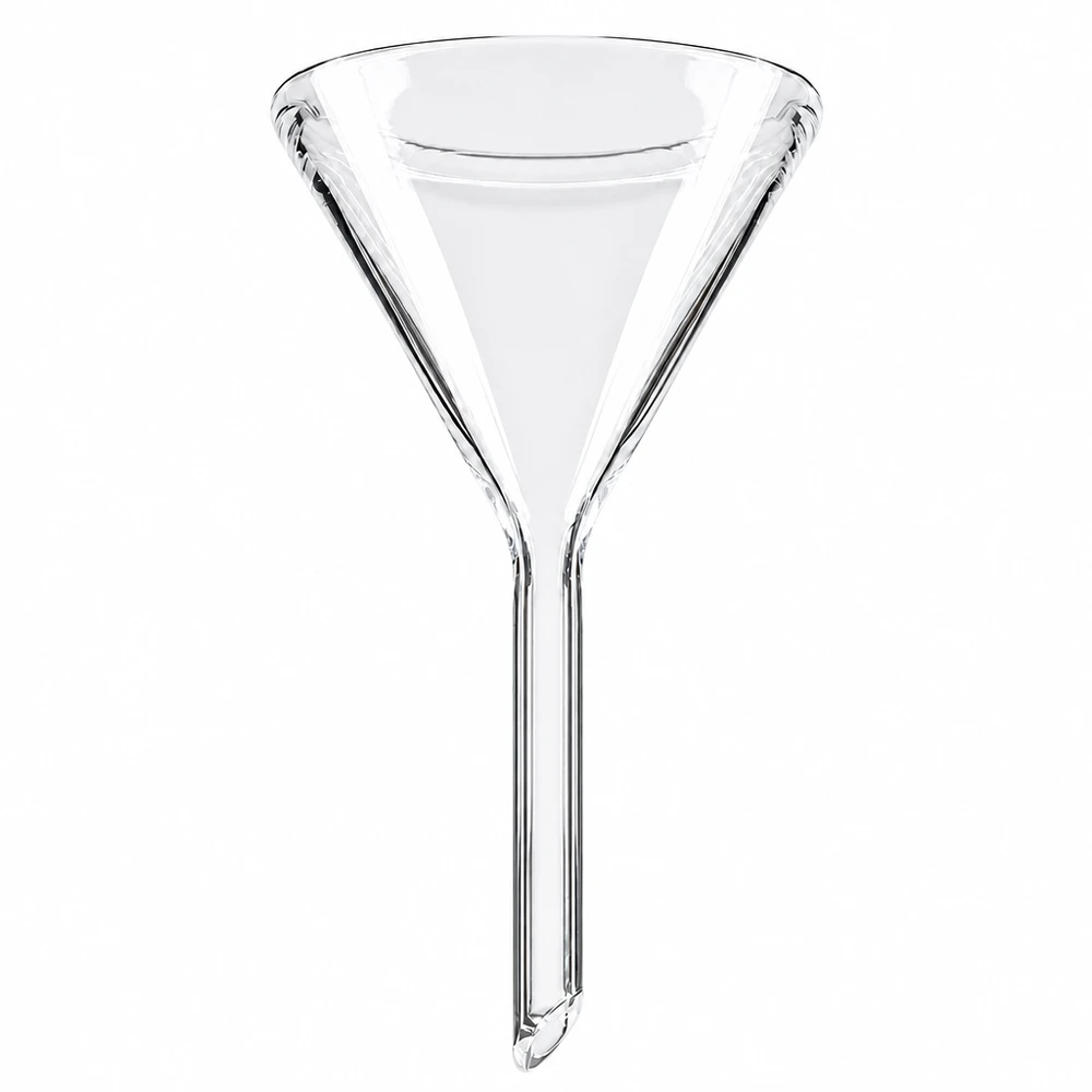 Trychtýř ø40mm sodnovápenatý, úhel 60°, krátký styl Wissenschaftlicher Glastrichter 60° Winkel 40mm Öffnung aus hochwertigem Kalk-Soda-Glas
