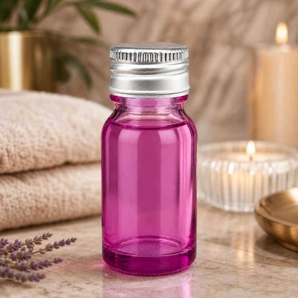 Premium 10ml Flasche aus violettem Borosilikatglas mit professionellem Aluminium-Verschluss