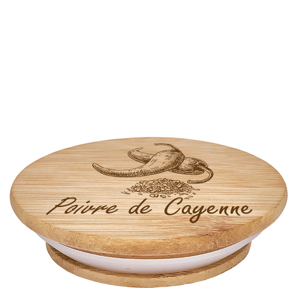 Couvercle en bois "Poivre de Cayenne" pour WECK RR60