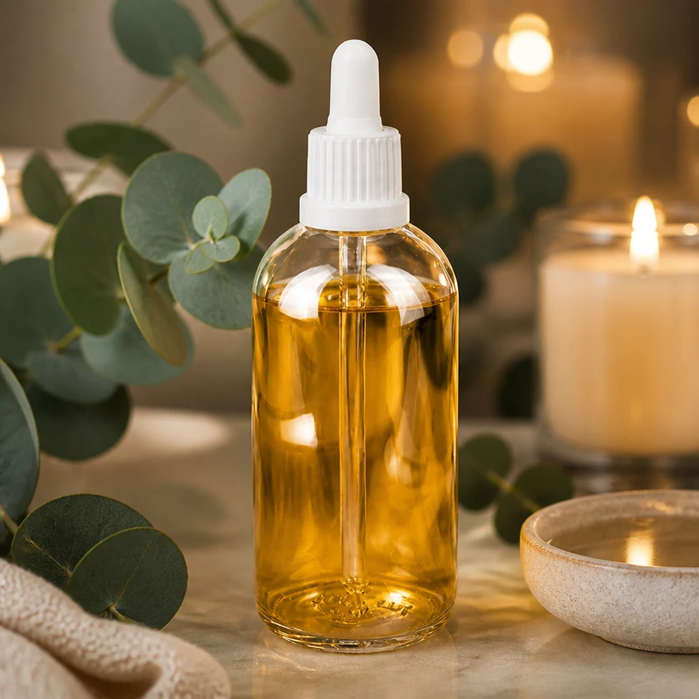 100ml pipetovací láhev bílá s uzávěrem s ochranou proti manipulaci ClearLine UT18/100 Zylindrische 100ml Dropper Flasche ClearLine weiß UT18 in entspannter Wellness Umgebung