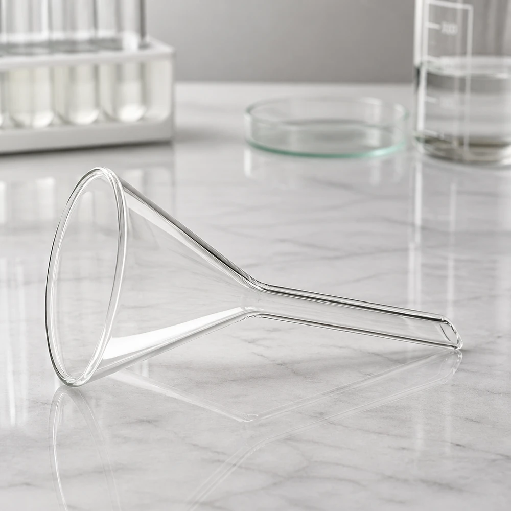 Trychtýř ø55mm sodnovápenatý, úhel 60°, krátký styl Spülmaschinenfester Glastrichter mit 60 Grad Neigungswinkel für optimalen Durchfluss
