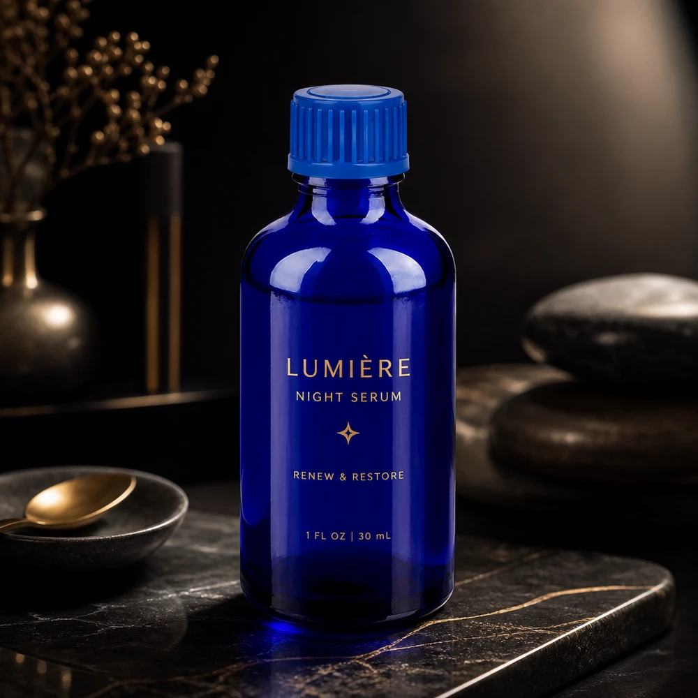 50ml lahvička 11mm se šroubovacím uzávěrem modrá Standard BlueLine UT18/50 Recycelbare 50ml Blauglasflasche aus umweltfreundlichem Material für nachhaltige Verpackung