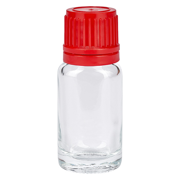10ml láhev 11mm šroubovací uzávěr červený tamper evidentní uzávěr ClearLine UT18/10 10ml láhev 11mm šroubovací uzávěr červený tamper evidentní uzávěr ClearLine UT18/10