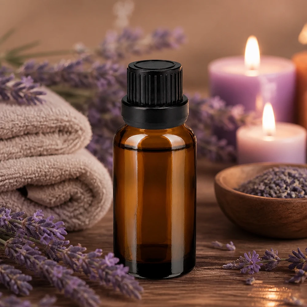 20ml lahvička s kapátkem 2mm černá tamper-evidentní uzávěr BrownLine UT18/20 Premium 20ml Braunglasflasche UT18/20 Gewinde mit laborgeprüftem 2mm Tropfeinsatz für Profis