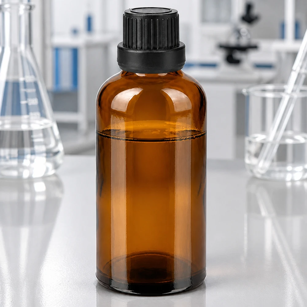 Lichtschutz 50ml Flasche Braunglas mit schwarzem Verschluss ideal für lichtempfindliche Stoffe