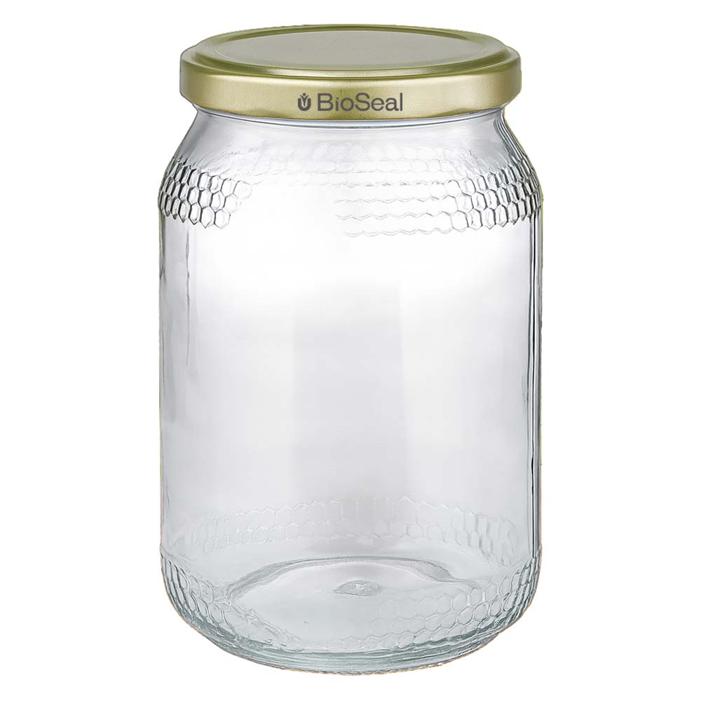 1260g Honigglas + BioSeal Deckel gold UNiTWIST