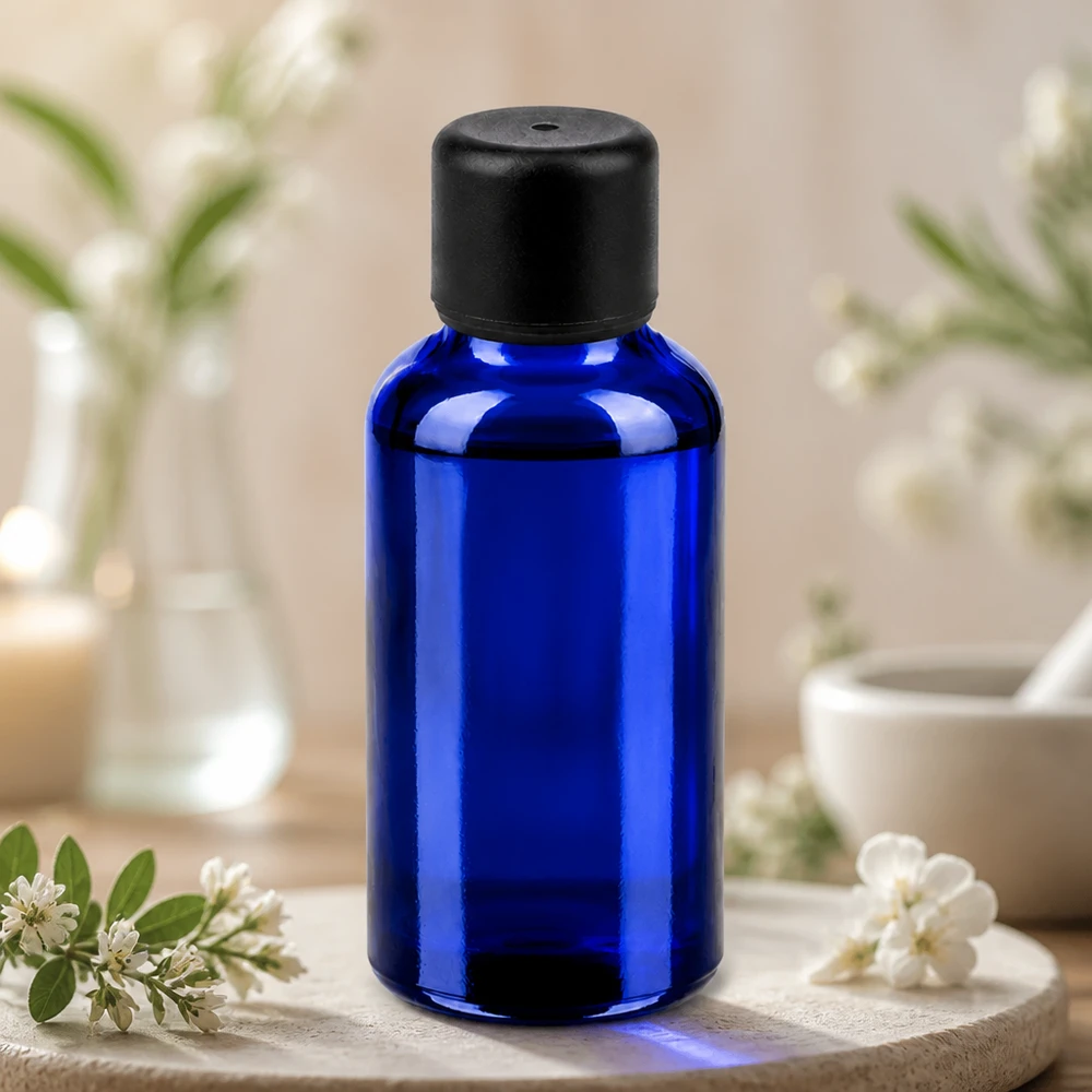 Premium 30ml Flasche aus UV-beständigem blauen Glas mit auslaufsicherem Verschlusssystem