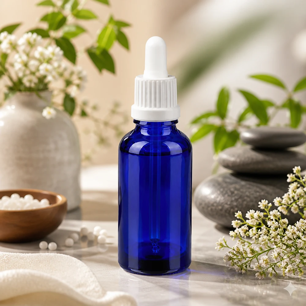Kompakte 30ml Pipettenflasche BlueLine UT18 DIN18 ideal für Reisen und unterwegs