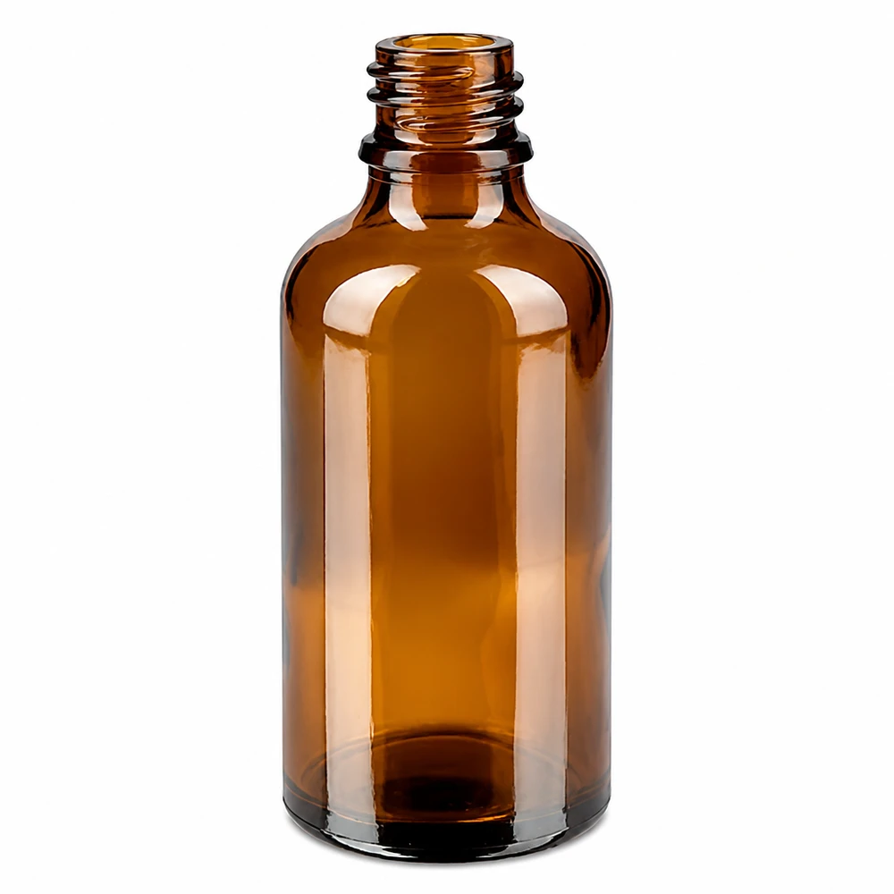 50ml láhev 11mm šroubovací uzávěr bílý standardní odolný proti otevření dětmi BrownLine UT18/50 Professionelle 50ml Braunglasflasche für Labor und Pharmazie mit standardisiertem Gewinde