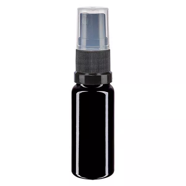 Lékárenská lahvička violet 10ml rozprašovací nástavec černá Lékárenská lahvička violet 10ml rozprašovací nástavec černá
