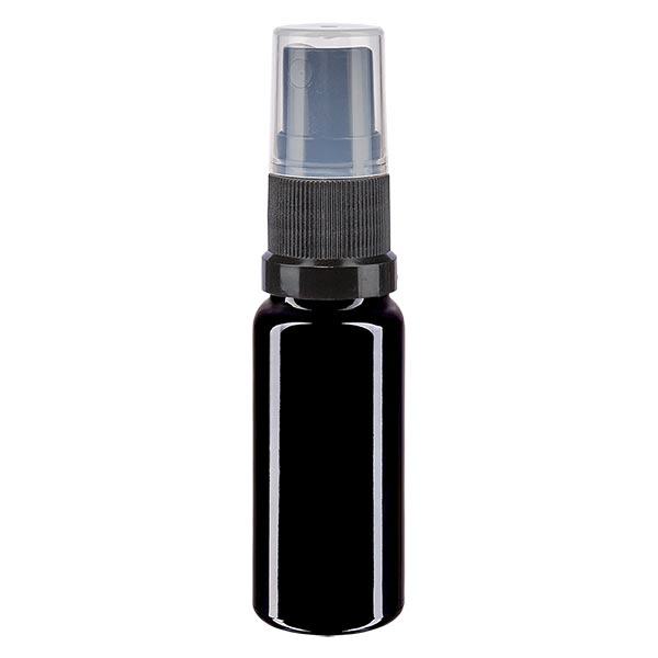 Lékárenská lahvička violet 10ml rozprašovací nástavec černá Lékárenská lahvička violet 10ml rozprašovací nástavec černá