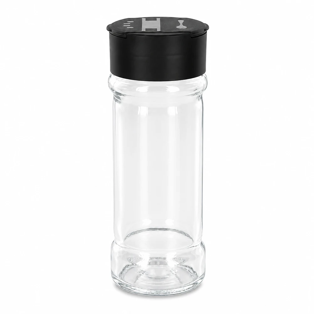 Dóza na sůl/koření 100ml s dvojitým šejkrem černá Kompaktes Salzglas 100ml mit integriertem Doppelstreuer für feines und grobes Streuen