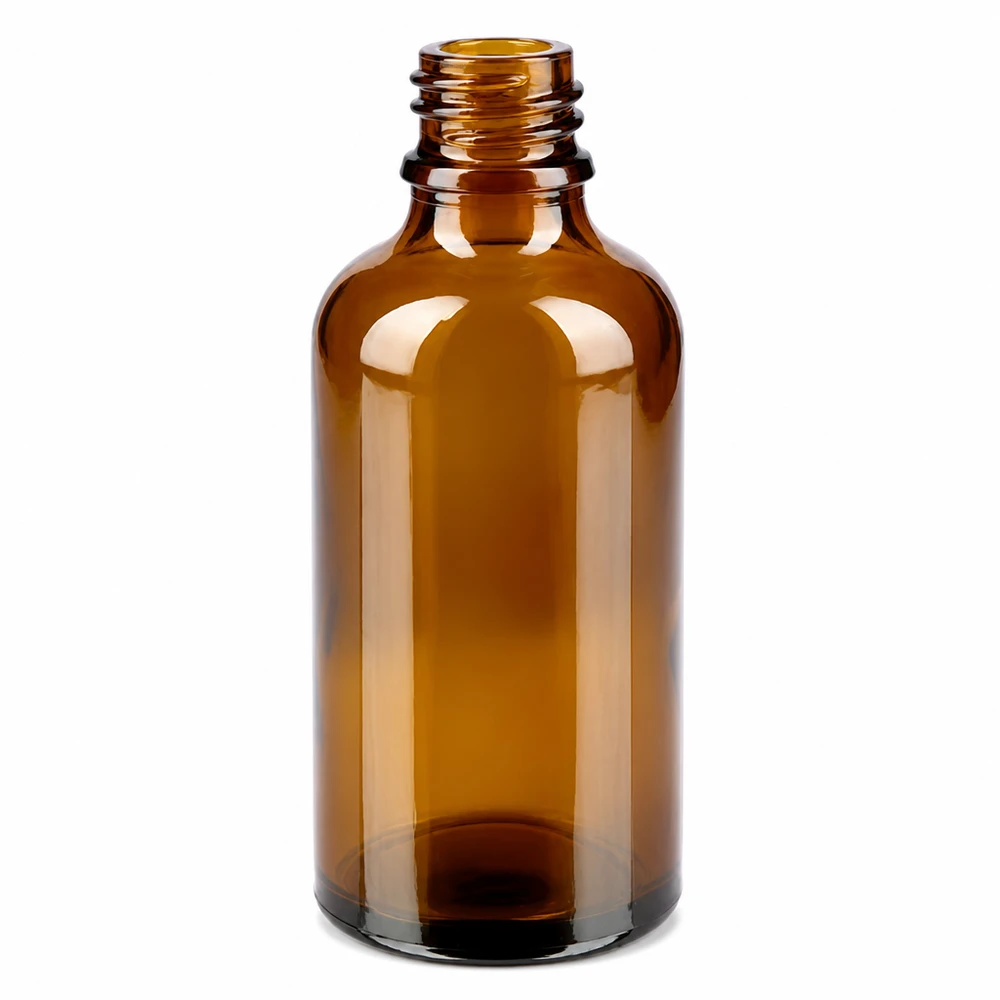 50ml láhev 11mm šroubovací uzávěr červená Standard BrownLine UT18/50 Professionelle 50ml Glasflasche bernsteinfarben mit UV-Schutz für empfindliche Flüssigkeiten