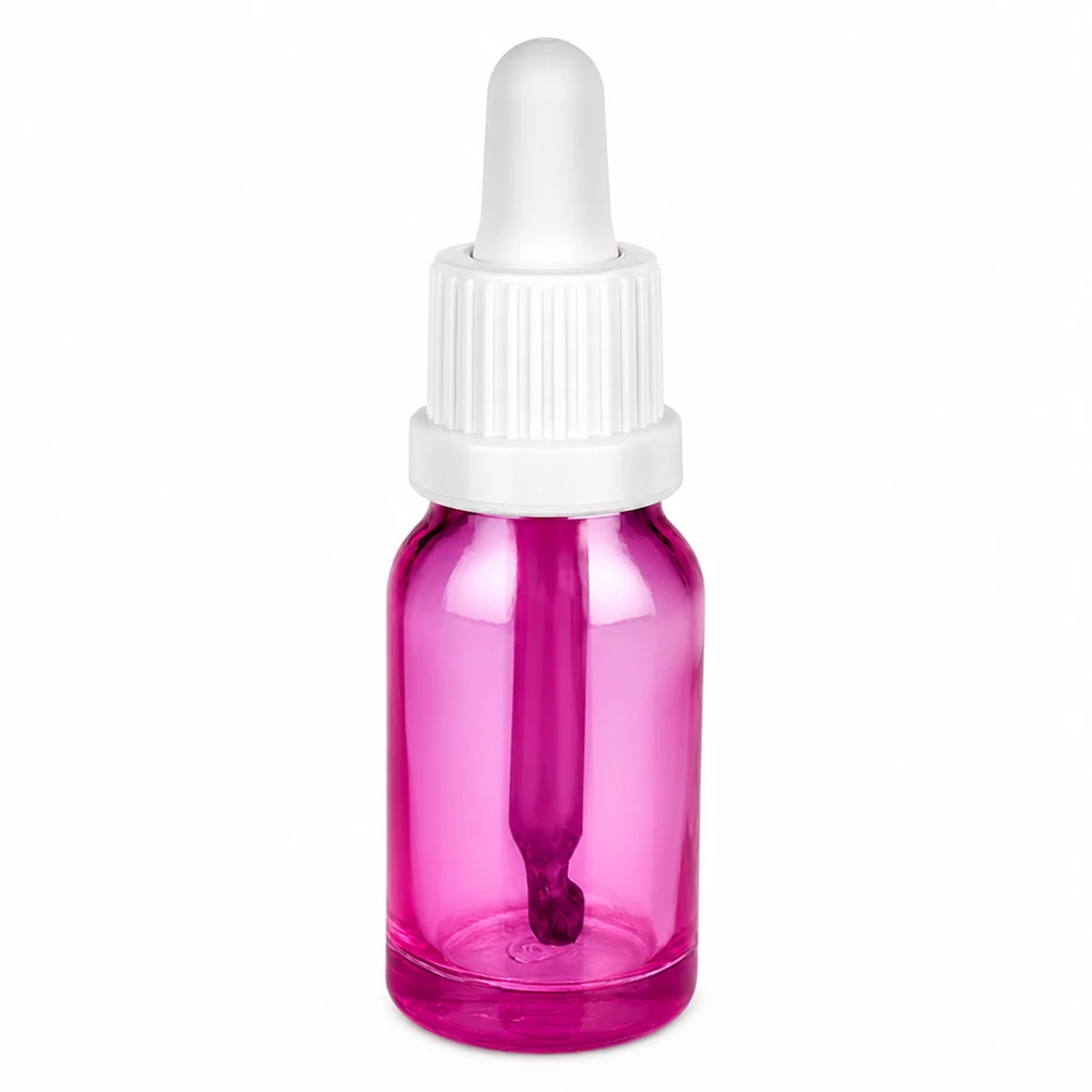 Kompakte 10ml Tropfflasche violett mit UT18/10 Gewinde für Labor und Kosmetik
