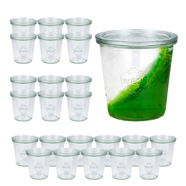 Sada 24 sklenic Weck tumblers 290ml high, 1/5L sklenice s 24 sklenicemih3