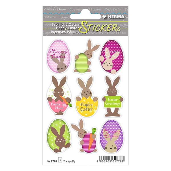 Samolepky &quot;velikono&#269;n&#237; zaj&#237;&#269;ek&quot; (9 pr&#367;hledn&#253;ch samolepek)