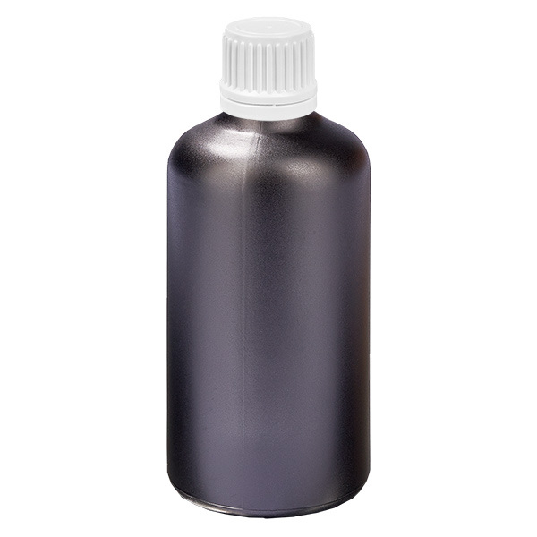 Láhev 100ml 11mm šroubovací uzávěr bílý bezpečnostní uzávěr BlackLine UT18/100