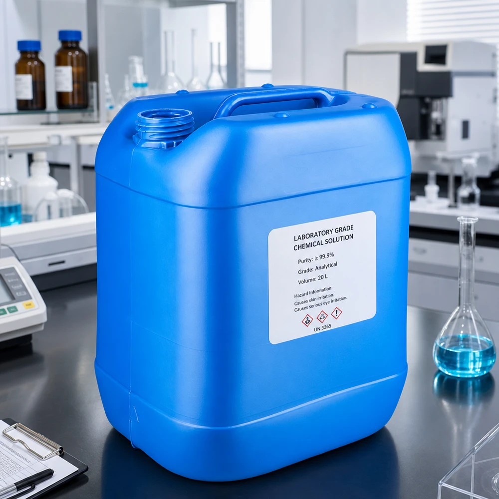 Kanystr 20 litrů modrý bez uzávěru Kanister 20L blau quaderförmig ohne Deckel geeignet für analytische Chemikalien