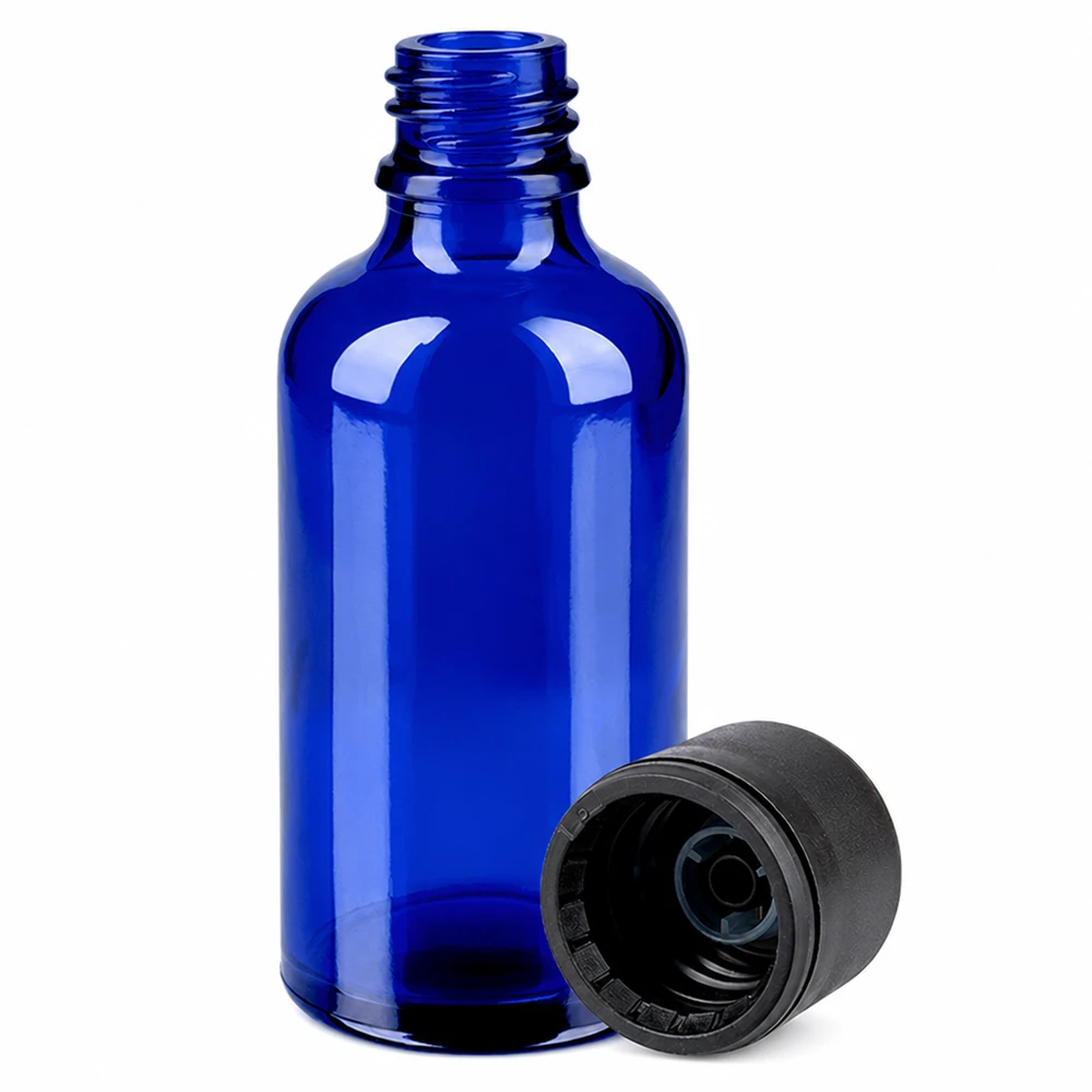 50ml Violettglasflasche mit Schraubdeckel ideal für Bachblüten und Essenzen