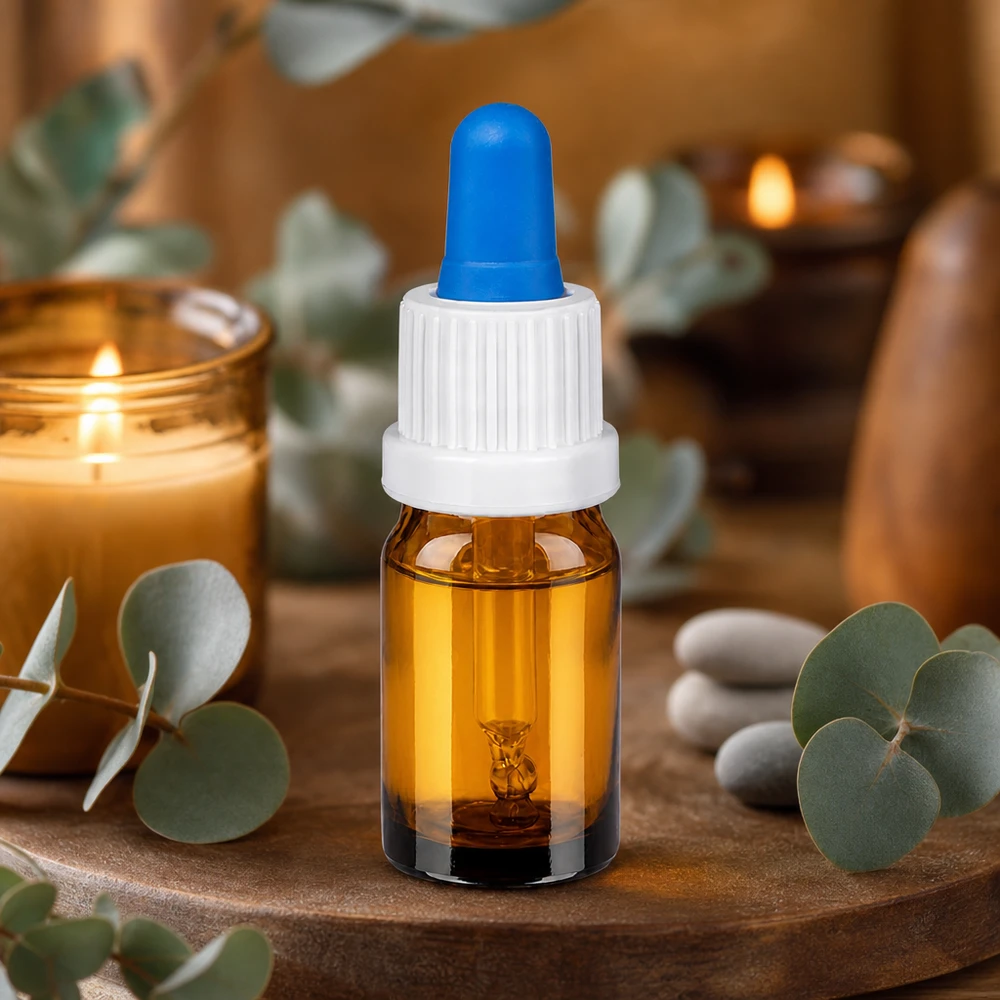 5ml pipetovací láhev bílá/modrý uzávěr s ochranou proti manipulaci BrownLine UT18/5 Nachfüllbare Braunglas-Pipettenflasche 5ml umweltfreundlich und wiederverwendbar für Naturkosmetik