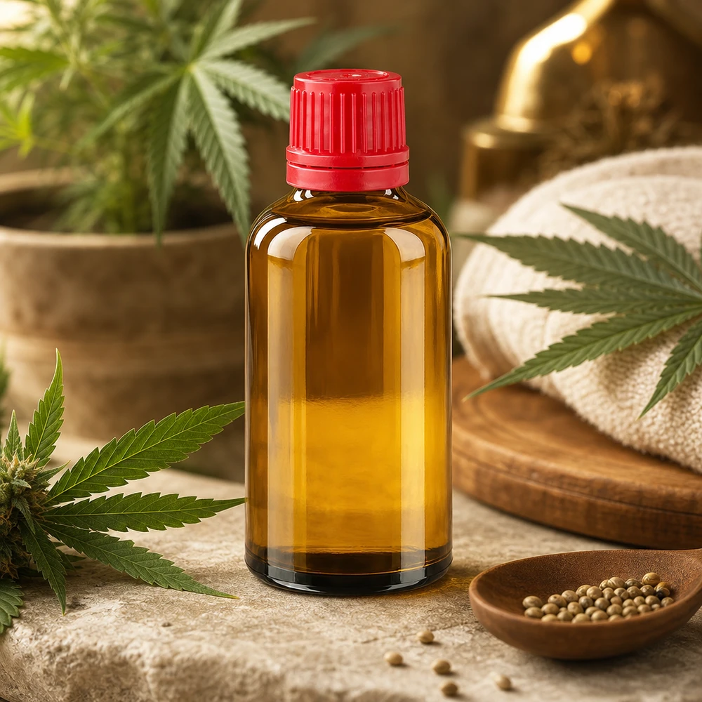 Professionelle 50ml Glasflasche braun mit rotem Verschluss für Naturheilkunde und Homöopathie
