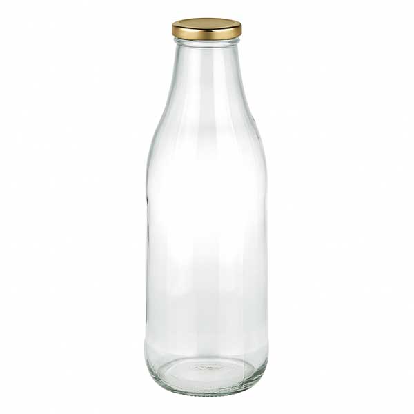 1000ml skleněná láhev + víčko BasicSeal zlaté UNiTWIST