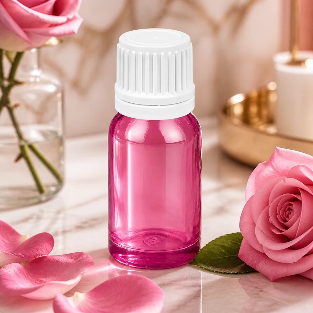 Elegante violette Glasflasche 10ml mit professionellem Tropfsystem für Beauty Anwendungen