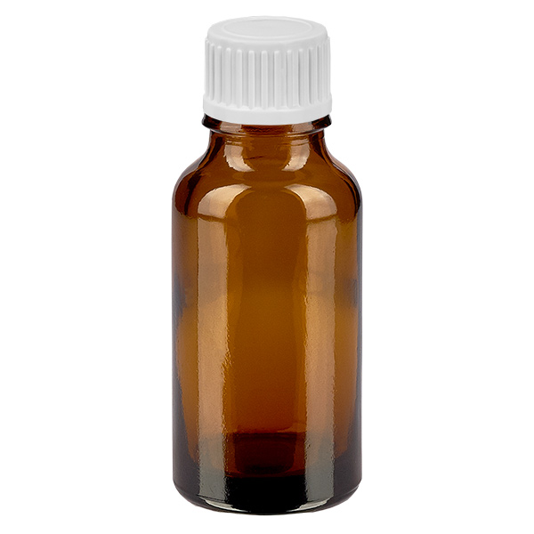 20ml lahvička s kapátkem 0,9 mm bílá standardní uzávěr BrownLine UT18/20 20ml lahvička s kapátkem 0,9 mm bílá standardní uzávěr BrownLine UT18/20