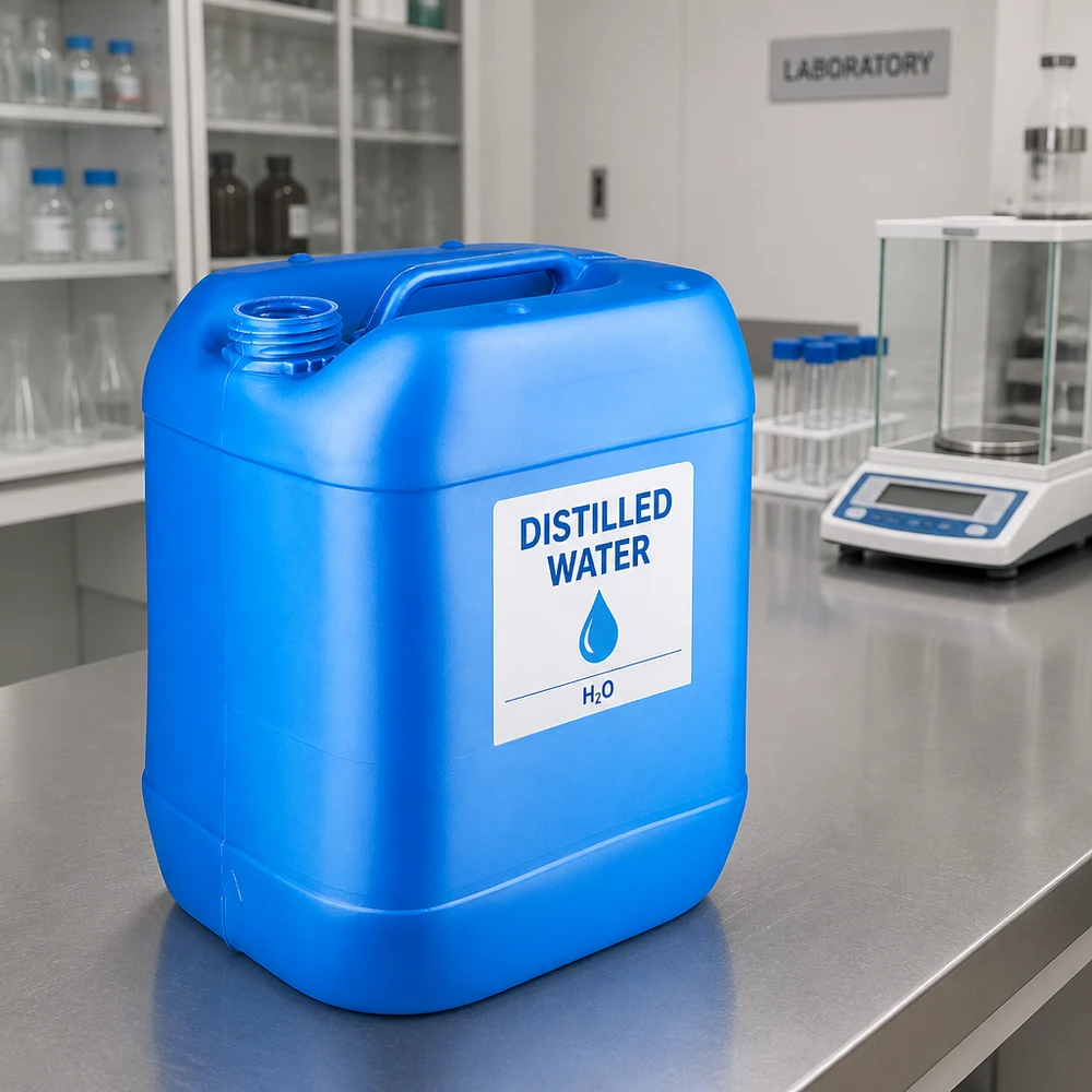 Stapelbarer Kanister 20 Liter Blau ohne Verschluss mit breiter Öffnung und Tragegriff