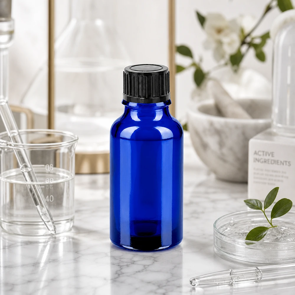 20ml Glasflasche mit schwarzem Verschluss STD Ausführung für pharmazeutische Zwecke