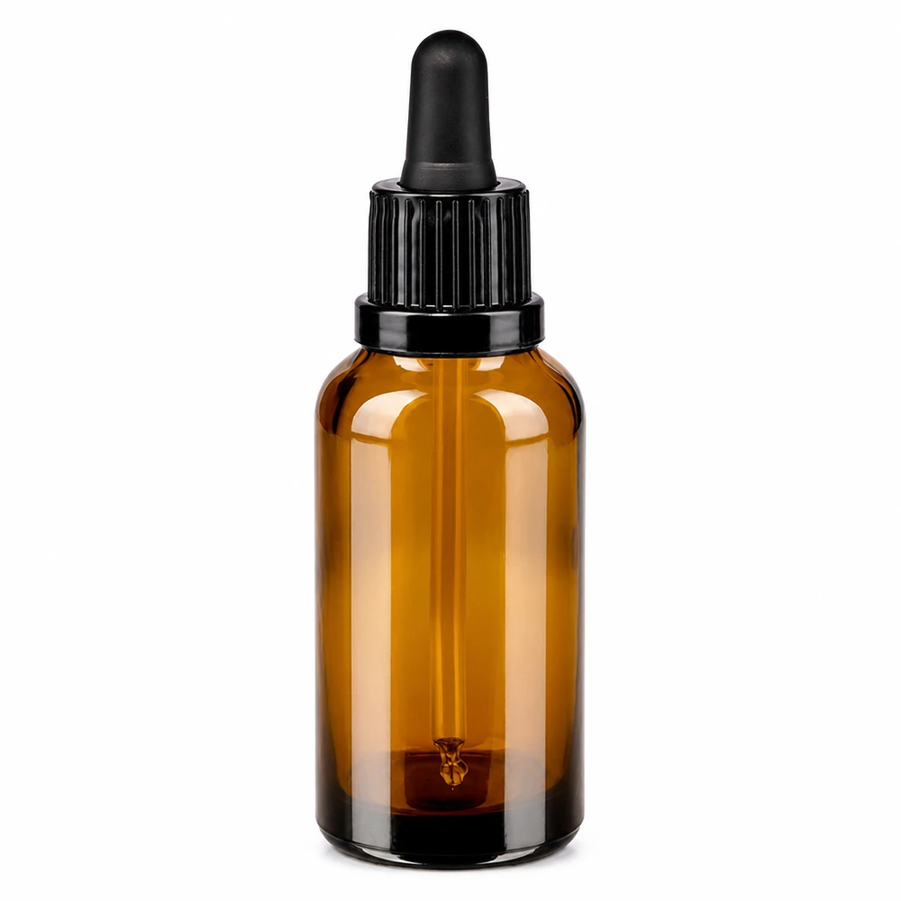 30ml pipetovací láhev černá se zajištěným uzávěrem BrownLine UT18/30 Lichtschutz Glasflasche 30ml mit schwarzer Pipette für empfindliche Flüssigkeiten