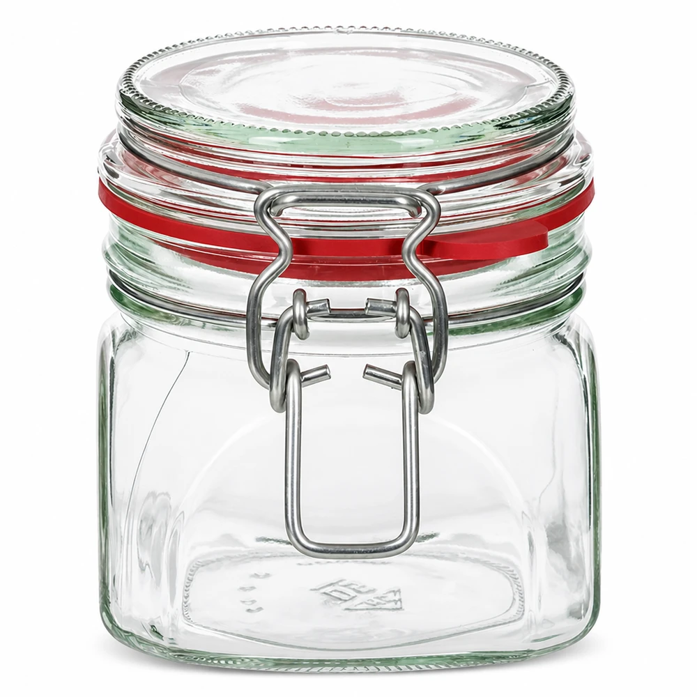 Vielseitiges Aufbewahrungsglas 370ml mit robustem Bügelmechanismus und Gummidichtung