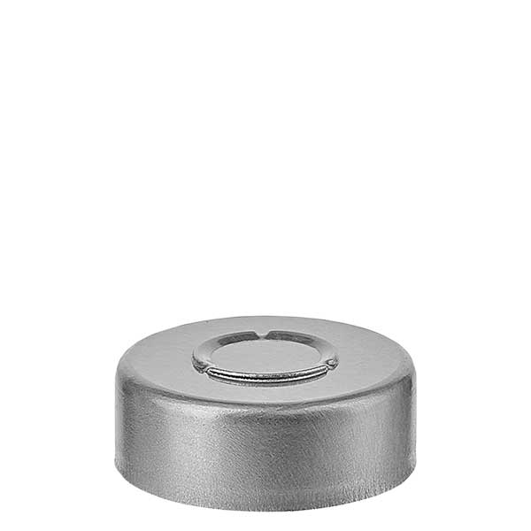 Krimpovací uzávěr 20,25 x 7,4 mm se středovým odtržením, stříbrný Krimpovací uzávěr 20,25 x 7,4 mm se středovým odtržením, stříbrný