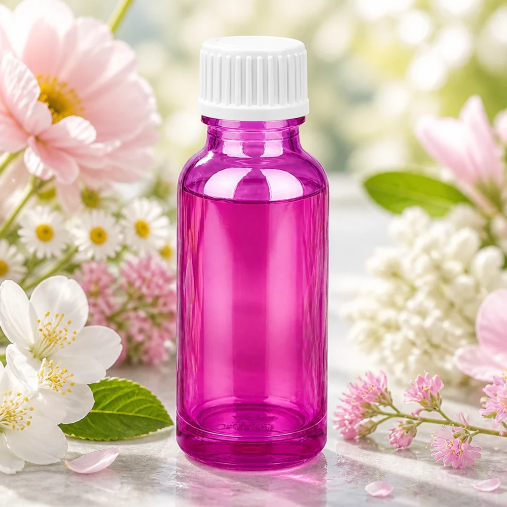 20ml lahvička s kapátkem 0,9 mm bílá standardní PurpleLine. UT18/20 Purple 20ml Tropfflasche mit kindersicherem weißem Verschluss für sichere Aufbewahrung