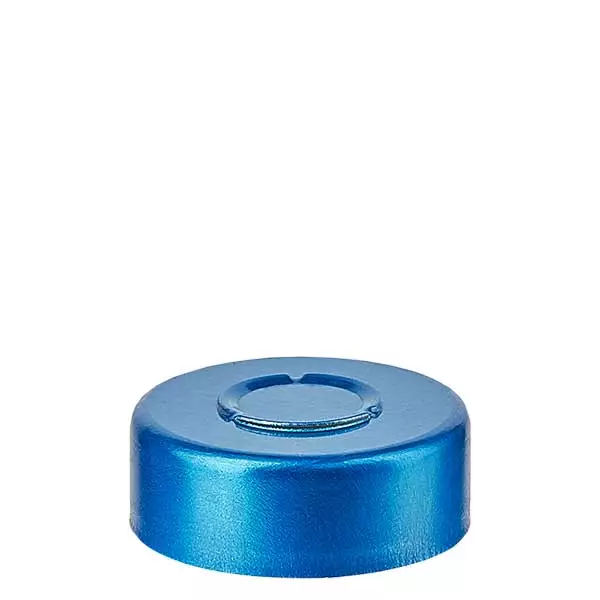 Krimpovací uzávěr 20,25 x 7,4 mm MEDIUM-odtrhávací, modrý Krimpovací uzávěr 20,25 x 7,4 mm MEDIUM-odtrhávací, modrý