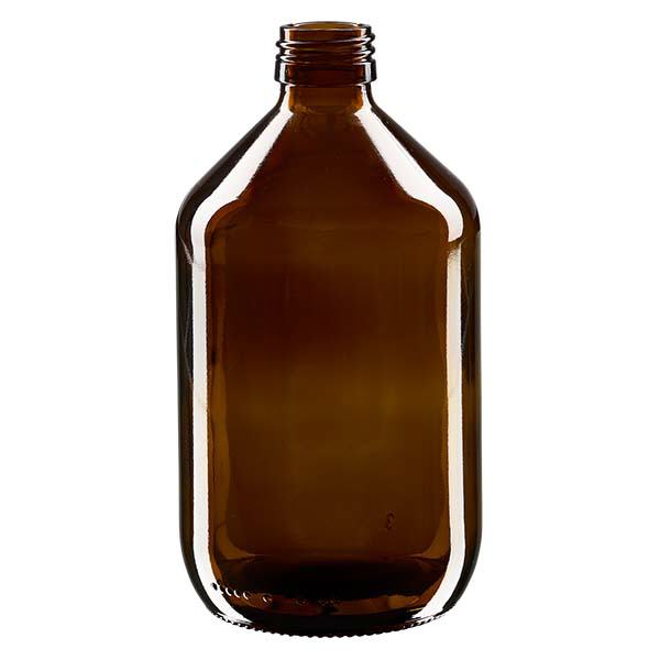 Lahvička na léky 500 ml hnědá, bez uzávěru PP28 ApoGlas Lahvička na léky 500 ml hnědá, bez uzávěru PP28 ApoGlas