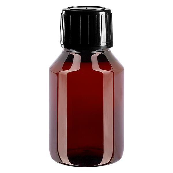 PET láhev 50 ml s černým uzávěrem s ochranou proti manipulaci PET láhev 50 ml s černým uzávěrem s ochranou proti manipulaci