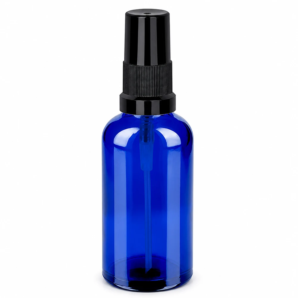 STD BlueLine Glasflasche 50ml zum Sprühen für Aromatherapie und Naturkosmetik