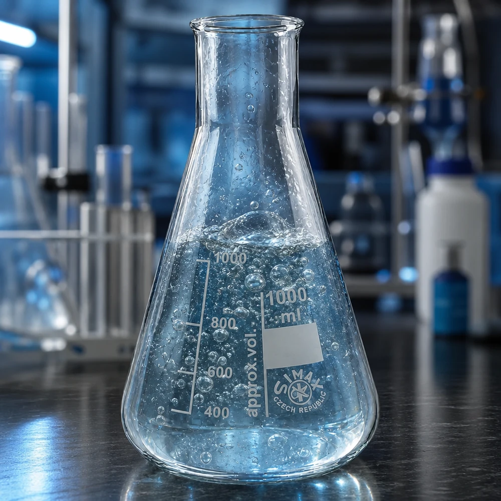 Erlenmeyerova baňka 100 ml se širokým hrdlem Erlenmeyerkolben 100ml Weithals mit ergonomischer Form für optimales Schwenken von Lösungen