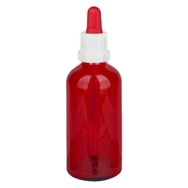 100ml pipetovací láhev bílá/červený uzávěr s ochranou proti manipulaci RedLine UT18/100