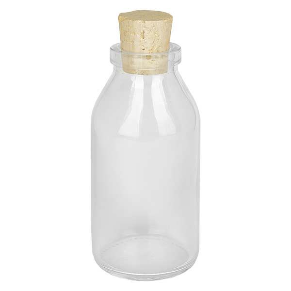 Kulatý 100ml čirý, otvor 22mm, včetně korku 22/26 Kulatý 100ml čirý, otvor 22mm, včetně korku 22/26