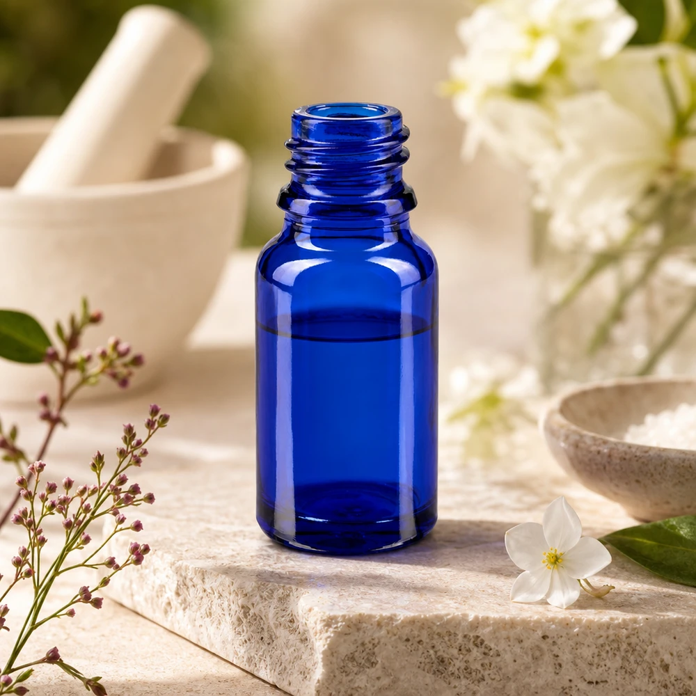 Vielseitige 10ml blaue ApoGlas Flasche ideal für Aromatherapie und homöopathische Präparate
