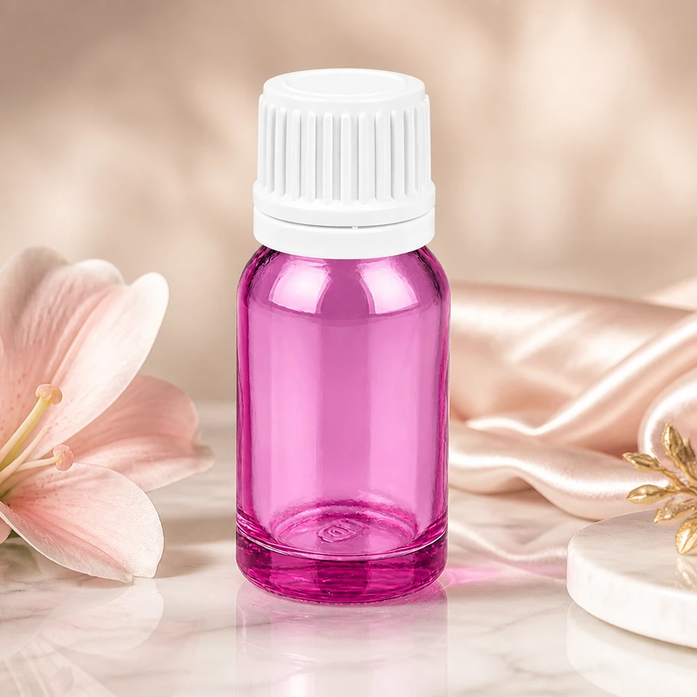 10ml PurpleLine Glasflasche mit weißem Verschluss ideal für Reise und unterwegs