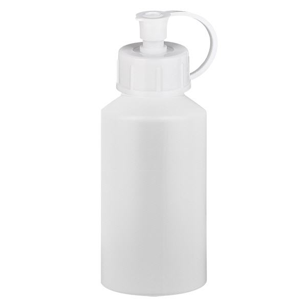 Lékárenská láhev HDPE 50ml bílá s rozprašovacím uzávěrem Lékárenská láhev HDPE 50ml bílá s rozprašovacím uzávěrem