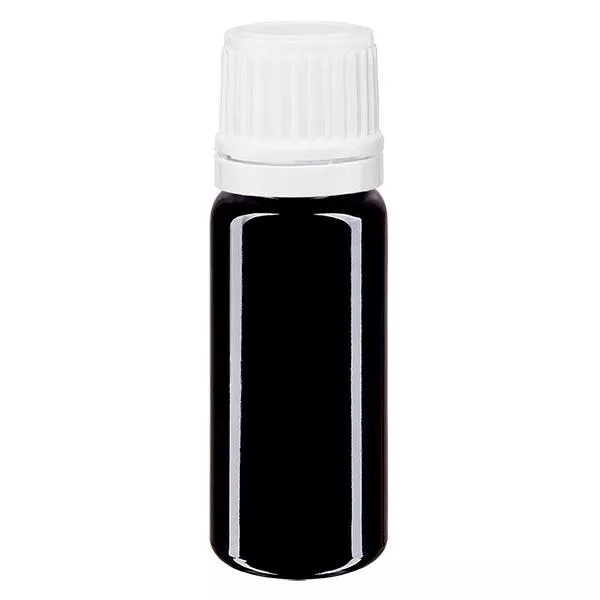 Lékárenská lahvička fialová 10ml kapátko uzávěr 1,2mm bílý tamper evidentní uzávěr. Lékárenská lahvička fialová 10ml kapátko uzávěr 1,2mm bílý tamper evidentní uzávěr.
