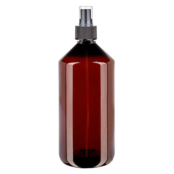 PET láhev 1000ml s rozprašovačem černá PET láhev 1000ml s rozprašovačem černá